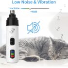 Electric Pet Nail Grinder with LED Light – Quiet USB Rechargeable