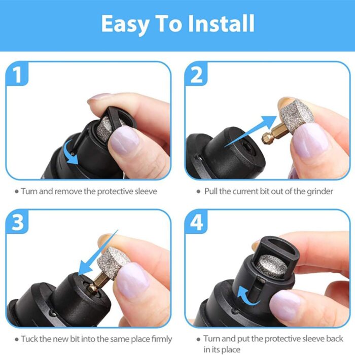 Electric Pet Nail Grinder with LED Light – Quiet USB Rechargeable