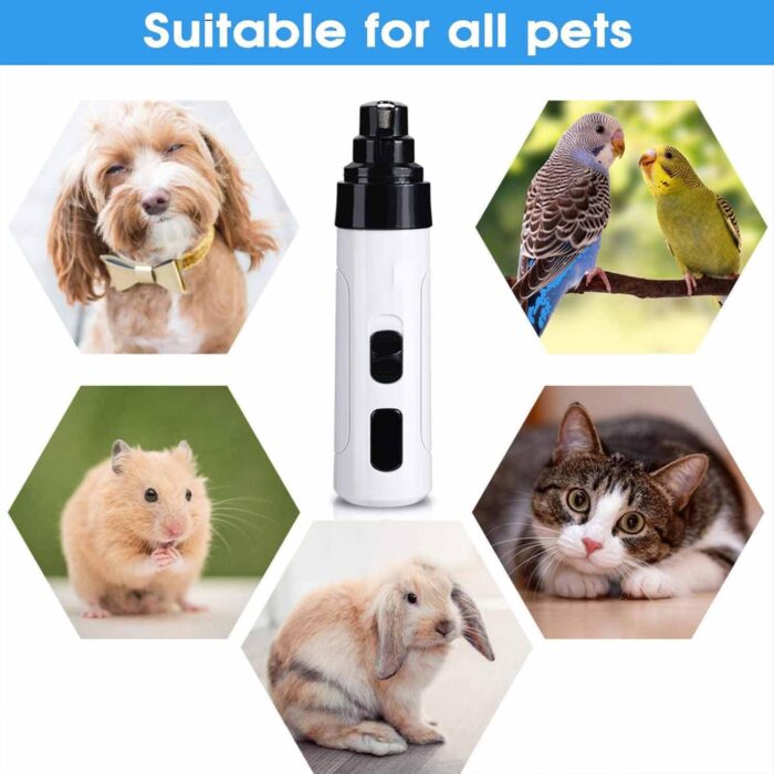 Electric Pet Nail Grinder with LED Light – Quiet USB Rechargeable