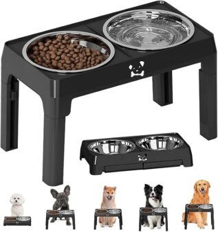 Adjustable Elevated Dog Bowl Stand