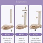 Three steps for assembling a cat scratching post and ball track