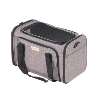 Rolling Pet Carrier with Expandable Sides and Bowl