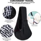 Pet carrier sling with close-ups of lining, fastener and safety clip