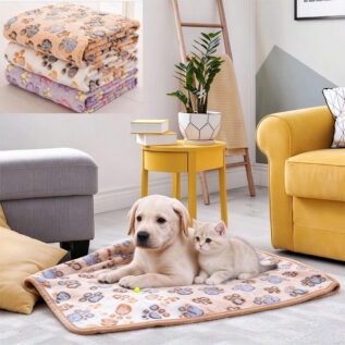 Washable Paw Print Pet Blankets, 3-Pack