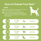 Female dog diaper size chart with waist measurements