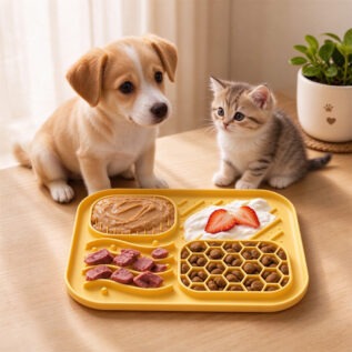 4-Zone Silicone Lick Mat for Dogs and Cats