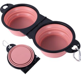 Collapsible Double Travel Bowls for Cats and Dogs