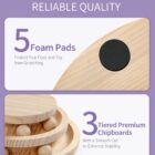 Close-ups of foam pad and wooden ball track