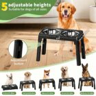 Dog bowl stand graphic showing five adjustable heights