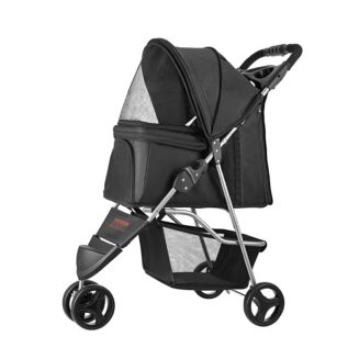 Foldable 3-Wheel Pet Stroller for Dogs and Cats