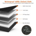 Diagram of layers in a black dog car seat cover