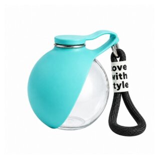 turquoise-portable-dog-water-bottle-with-carrying-strap-3791 Turquoise portable dog water bottle with carrying strap